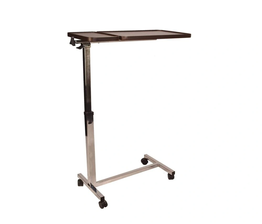 Deluxe Twin Top Over Bed Table Adjustable Height and Angle