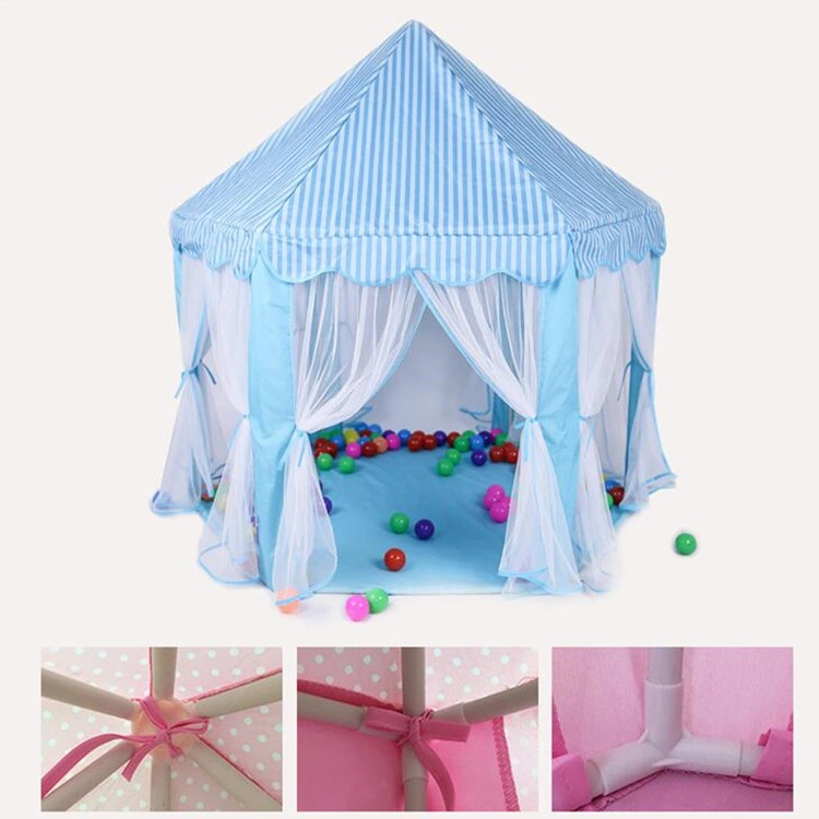 Outdoor Indoor Hight Quality 230t Polyester Hexagon Princess Castle Kids Play Tent