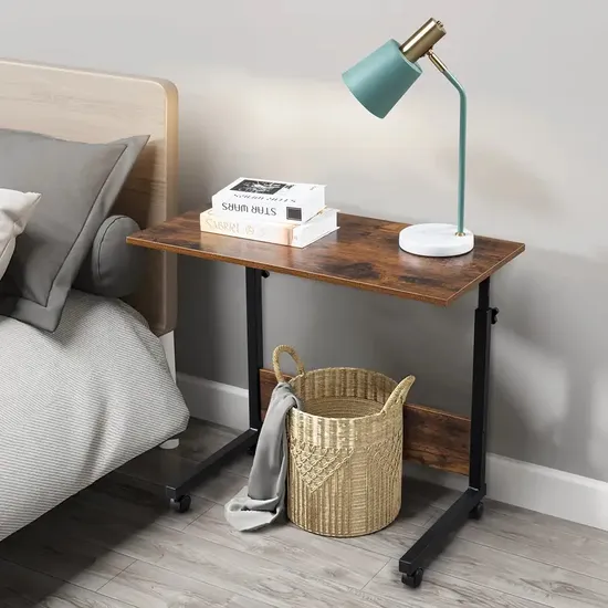Height & Angle Adjustable Folding Table with Storage Partition