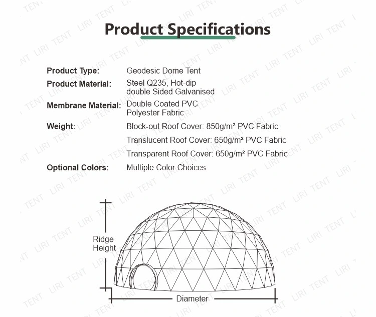 Outdoor Large Grow Flower Plant Gardening Greenhouse Event Geo Dome Tent