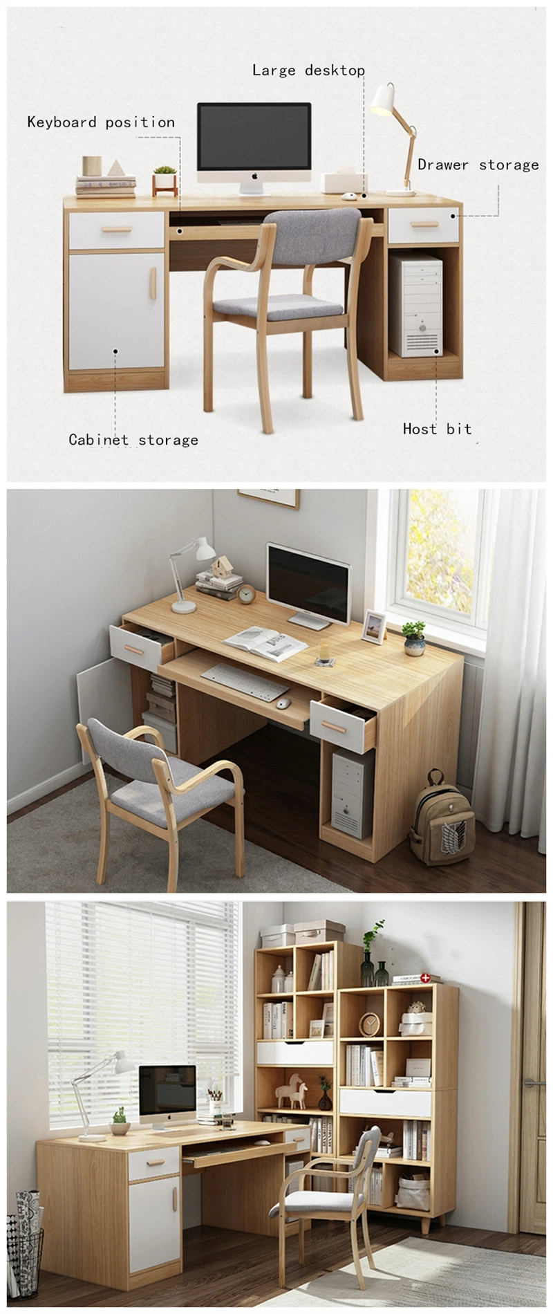 Modern Wooden School Home Furniture Folding Dining Laptop Conference Computer Study Office Table