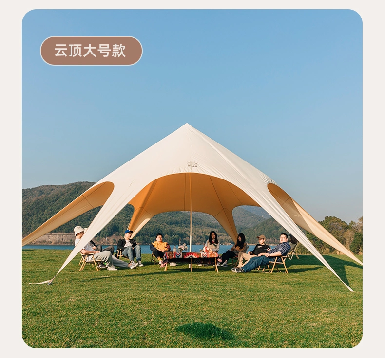 3-5 Person Integrated Hexagon Tent Outdoor Big Camping Tents Bionic Design Large Space Frog Shape Glamping Tents