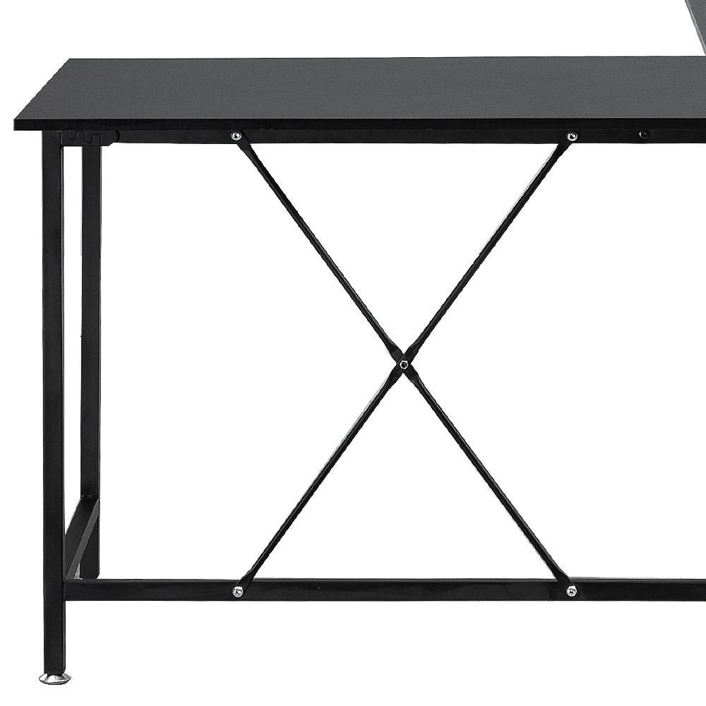 Modern Foldable Office Desk Computer Desk with Storage Rack Floor Bookcase Table