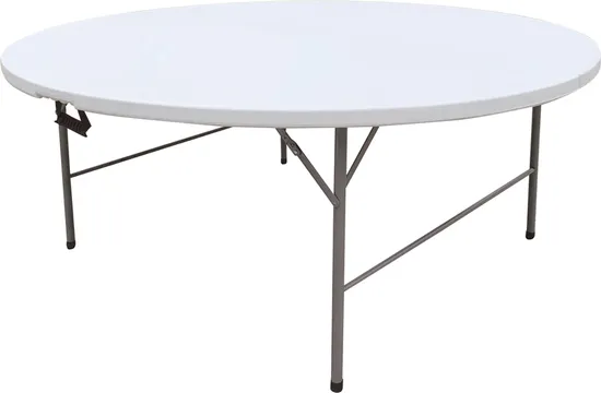 Factory Wholesale Cheap Folding Plastic Round Tables Outdoor Wedding Banquet Event Party Rental 4FT 5FT 6FT Metal Iron White HDPE Hotel Garden Dining Table 