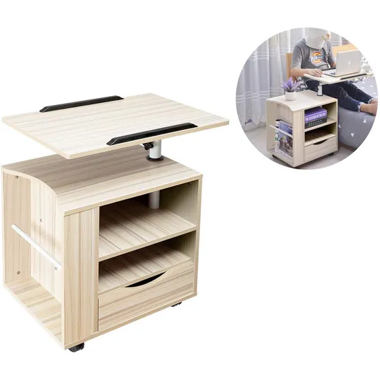Simple and Adjustable Angle Computer Side Table with Drawer 0320 