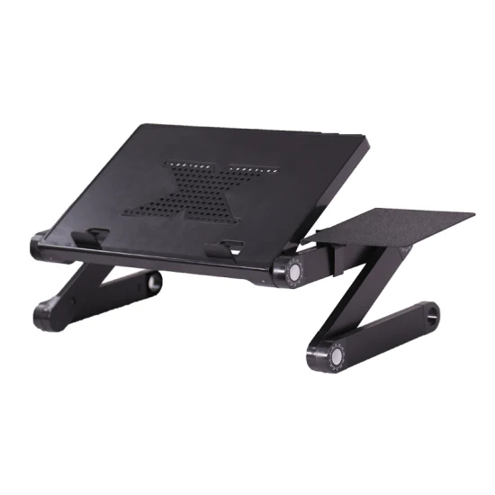 Factory Price Ergonomic Portable and Foldable Mini Plastic Office Computer Desk Laptop Stand with Cooling Fan and Mouse Pad