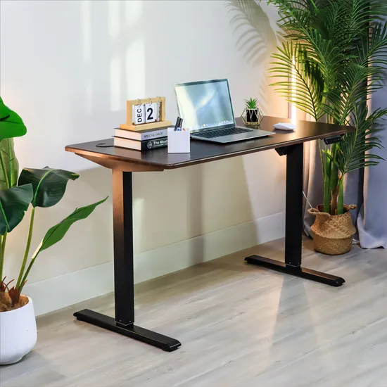 Office Furniture Modern Electric Height Adjustable Sit to Stand up Desk Folding Computer Table Metal Frame Standing Desk 