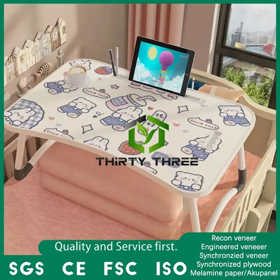 Modern Foldable Dining Table Wooden Home Office Computer Desk for Bed Folding Laptop Bed Table Study Table Laptop Desk 