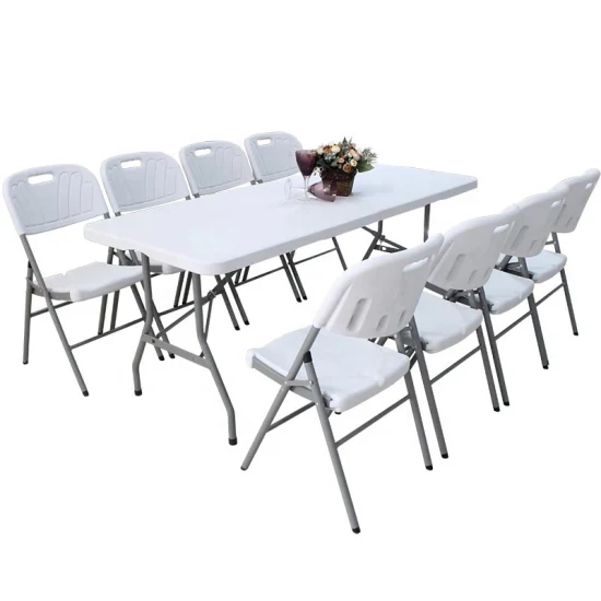 Heavy Duty 4FT 5FT 6FT 8FT Outdoor Event Portable White Plastic Folding Rectangle Table for Party