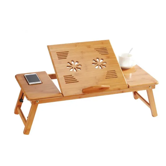 70cm Foldable Folding Lap Desk Bamboo Laptop Bed Table Stand Tray Desk Adjustablebt