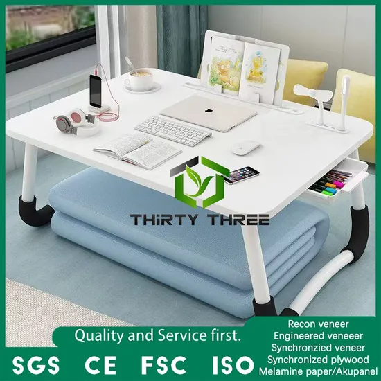 Wholesale Hot Sale Wooden Folding Laptop Table Bedroom Computer Desk Indoor Office Home Furniture Folding Laptop Table 